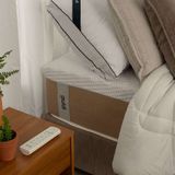 Colchão Solteirão Guldi Comfort Com Massageador Quântico Molas Ensacadas (30x96x203) Branco E Bege