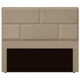 Cabeceira Casal Queen Estofada Para Cama Box Jade Veludo Cor Bege Médio
