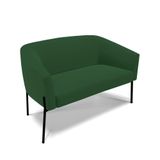 Sofá Namoradeira 2 Lugares Pé De Ferro Preto Stella Veludo D03 - D&#39;rossi Cor Verde