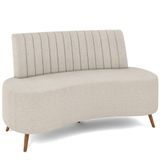 Sofá Chaise Living 2 Lugares 135cm Para Sala Cayman K01 Bouclê Bege