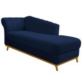 Diva Recamier Vanessa 160cm Lado Direito Suede Azul Marinho