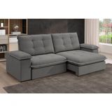 Sofá Fofão Premium 2,30m Retrátil/reclinável Suede Cinza - Xflex Sofas