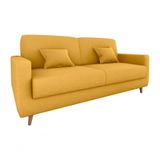 Sofá Cama Emília 2 Lugares 190cm Veludo Amarelo Matrix