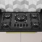 Cooktop Electra 5 Bocas Tripla Chama Preto Bivolt