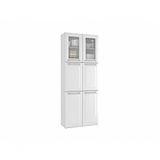 Paneleiro Duplo Max Com Vidro Cozinhas Itatiaia Luce 6 Portas Branco