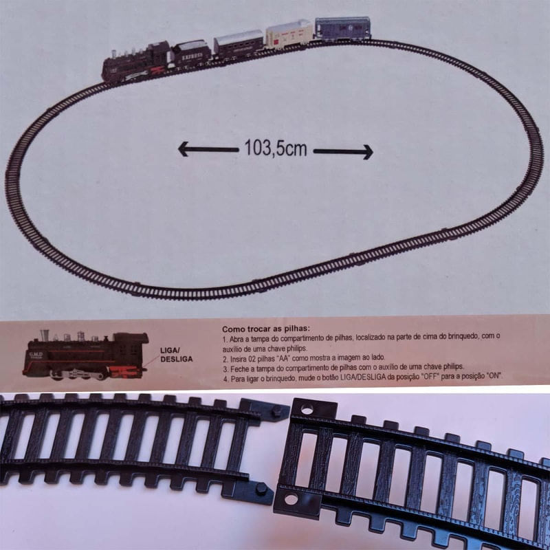 Pista De Trem A Pilha + 4 Vagões Ferrorama - Samba Toys - Carrefour