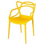 Cadeira Allegra Design Cozinha Sala De Estar Jantar Empilhável - Amarelo