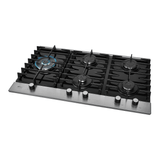 Cooktop a Gás Fischer 5 Bocas Tripla Chama Platinum com Trempe de Ferro Fundido, Mesa de Vidro 33810-92122 Bivolt