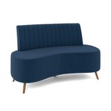 Sofá 2 Lugares Living 135cm Pé Palito Maraú Veludo Azul Marinho K01 - D&#39;rossi