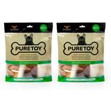Combo 2 Kit Ossos Mastigáveis Naturais Cães De Porte Pequeno E Médio Puretoy