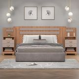 Conjunto De Cabeceira Casal Com 2 Mesas De Apoio Duna 4 Gv Mel E Fendi