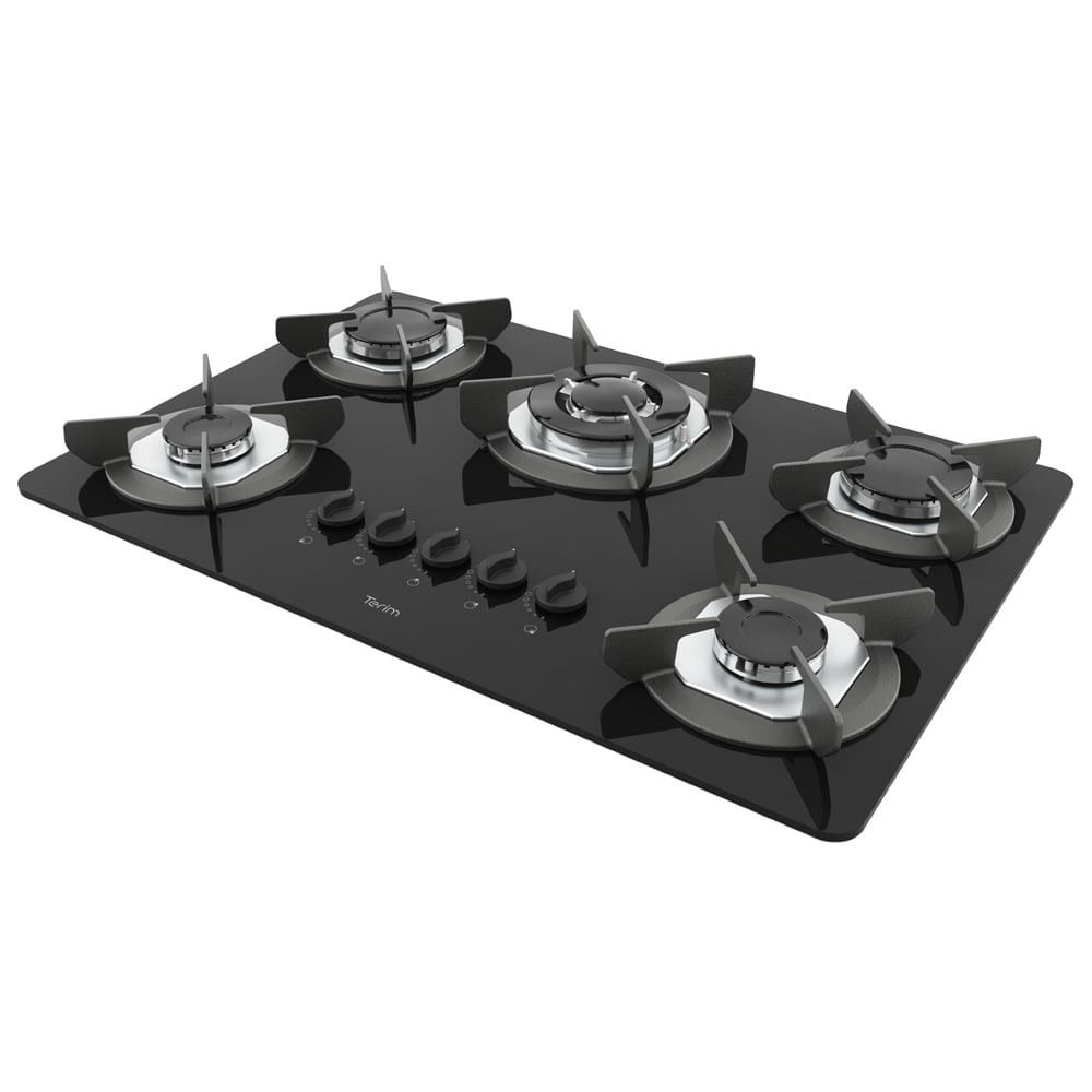 Cooktop Terim Safe Ferro Fundido 5 Bocas Tripla Chama Glp