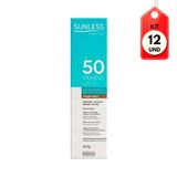 Kit C/12 Sunless Fps50 Protetor Facial Base Bronze 60g