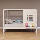 Cama Casinha Reta Madeira Maciça Branco Housin