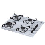 Cooktop 4 Bocas Ultra Chama Marmore Bivolt Branco Chamalux