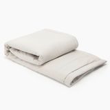 Colcha King Size De Algodão Bege Com Detalhe De Franja