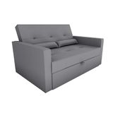 Sofá-cama Casal 2 Lugares Anne Suede Cinza