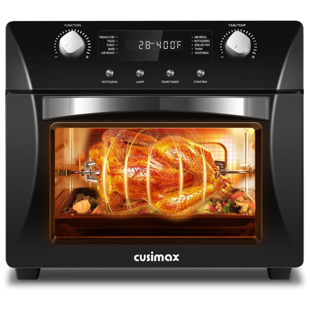 Forno Eletrico De Bancada 10 Em 1 Com 24 Litros De Capacidade E Funcao Airfyer, 110v, Cusimax, Preto