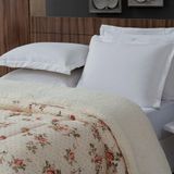 Coberdrom Sherpa-percal 180 Fios Estampado King Gran Moratta 01 Peça - Floral Salmão