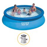 Piscina Inflavel Easy Set Intex 3.853 L  + Bomba Filtrante 110v Intex