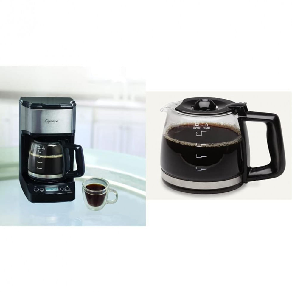 Cafeteira Elétrica 5 Xícaras Programável Em Aço Inoxidável, Capresso, 110v, Preta