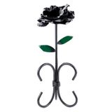 Porta Velas Votiva E Palito Rosa Preta Em Metal 30cm
