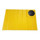 Jogo Americano De Luxo Flexivel 2 Peças Com Porta Copo Modelo Costurado Cor: Amarelo
