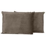Par De Fronhas Em Manta Canelada 70cm X 50cm Mantinha Microfibra Caqui