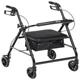 Andador Adulto Idoso Com Assento, Suporta Ate 136 Quilos, Drive Medical R726bk, Preto