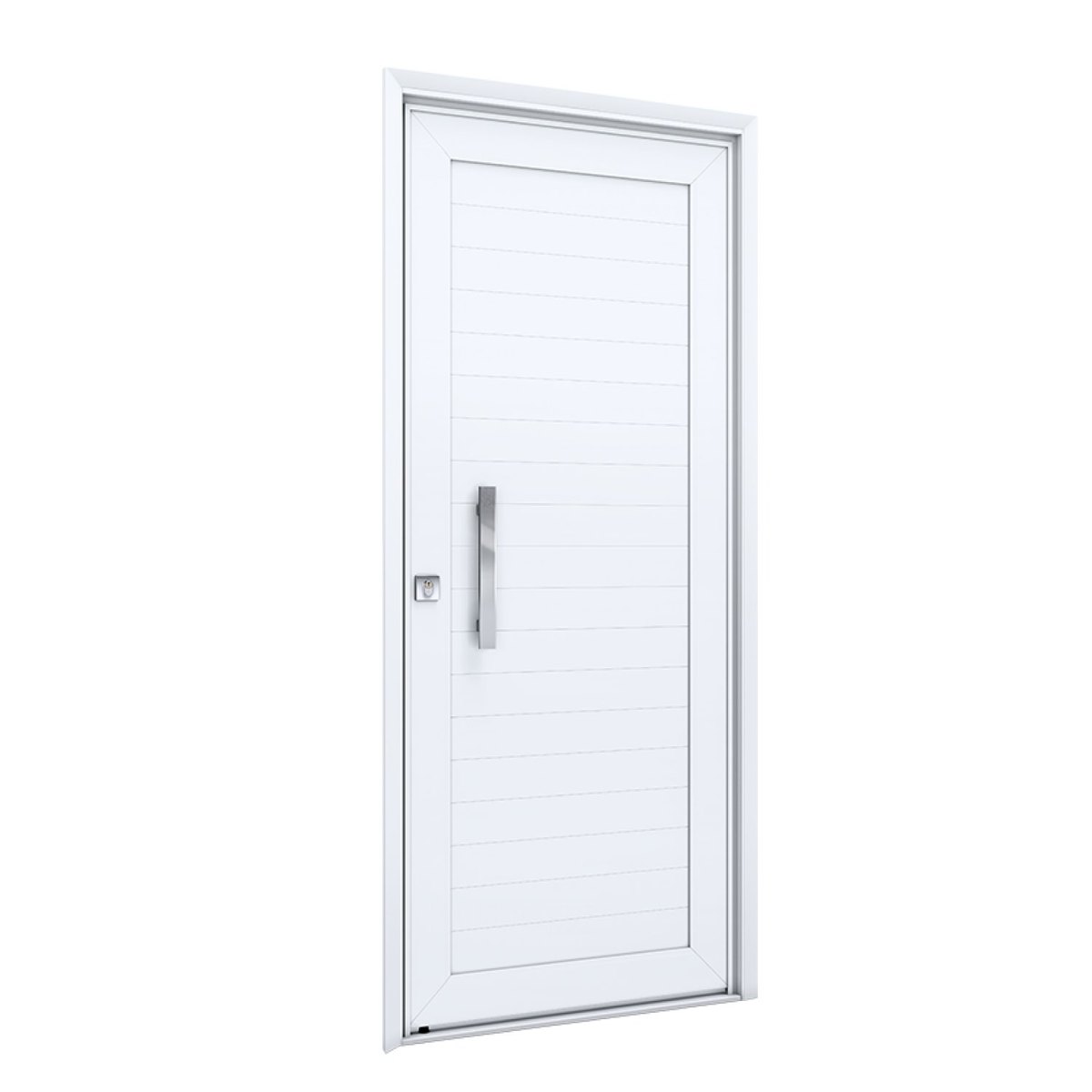 Porta de Alumínio Lambri Natural Lucasa Eccellente 215cmx95cm Branco