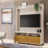 Estante Para Tv E Home Ripado Estilos Off White/naturale