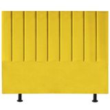 Cabeceira Cama Box King Size Estofada 195 Cm Carla Suede Cor:amarelo