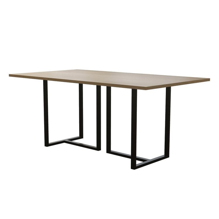 Mesa Atena Tampo MDF Mais Decor Preto Fosco/Siena