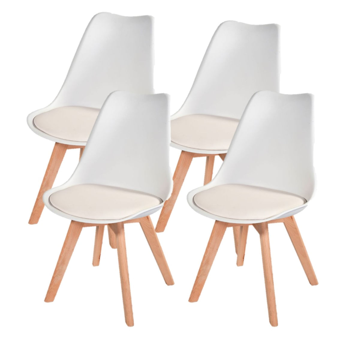 Conjunto Com 4 Cadeiras Leda Saarinen Branca