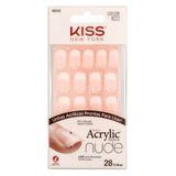 Unhas Postiças Kiss Ny Salon Acrylic French Cashmere Nude Médio