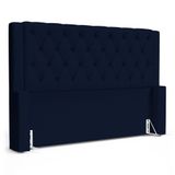 Cabeceira Atena Para Cama Box King Size 195cm Capitonê Com Frame Suede Azul Marinho - Desk Design