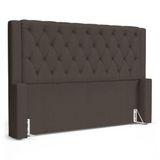 Cabeceira Atena Para Cama Box Queen Size 160cm Capitonê Com Frame Linho Cacau - Desk Design