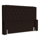 Cabeceira Atena Para Cama Box Casal Padrão 140cm Capitonê Com Frame Sintético Marrom - Desk Design