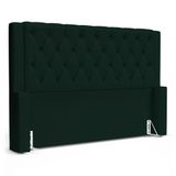 Cabeceira Atena Para Cama Box King Size 195cm Capitonê Com Frame Veludo Verde Escuro - Desk Design