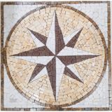 Rosa Dos Ventos Em Mosaico Marmore Quadrado