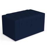 Calçadeira Báu Solteiro Atena 90cm Capitonê Suede Azul Marinho - Desk Design