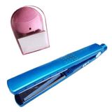 Kit 1 Prancha Nanotitanium + 1 Esponja Facial Rosa Bebê N26