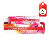 Kit C/06 Color Touch Tonalizante 6.45 Louro Escuro Vermelho Acaju