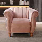 Poltrona Realeza Chesterfield Cadeira Vintage Decoração Retrô Rose