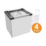 Kit - Freezer Horizontal Tampa De Vidro 144 Litros Nf20 - Metalfrio 220v + 4 Cestos Nextgen Branco