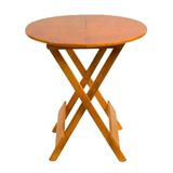 Mesa Para Restaurante Dobravel De Madeira 60 Redonda - Natural - Marrom