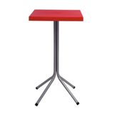 Mesa Quadrada Tramontina Sigma Vermelho Com Base Em Aço