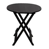 Mesa Para Restaurante Dobravel De Madeira 70 Redonda - Preto - Preto
