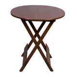 Mesa Para Pizzaria Dobravel De Madeira 90 Redonda - Imbuia - Marrom