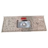 Pia De Cozinha Granito 140 Cm Arabesco Standard Cuba Simples Bege Arabesco